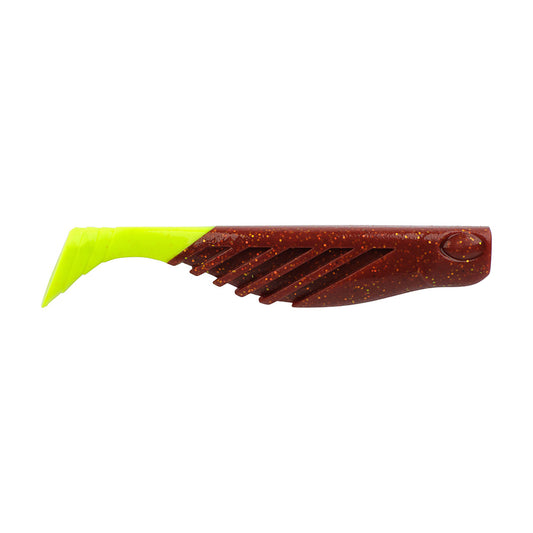 Berkley Gulp! Saltwater Ripple Mullet - 4" - Root Beer Gold/Chartreuse GSRM4-RBGC [1637692]