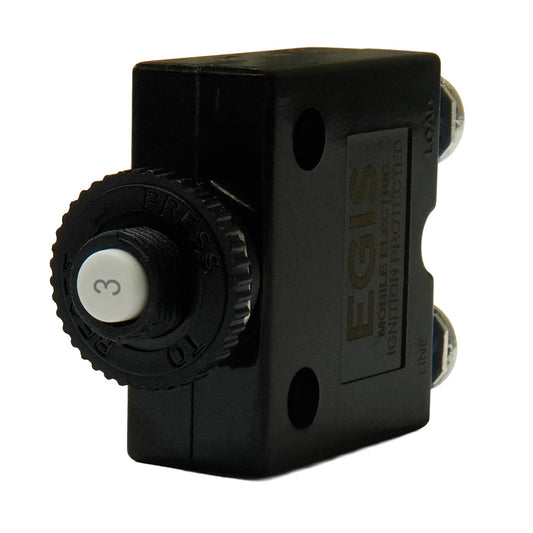 Egis 3A Push Button Panel Mount Circuit Breaker - Screw Terminals [4710-03]