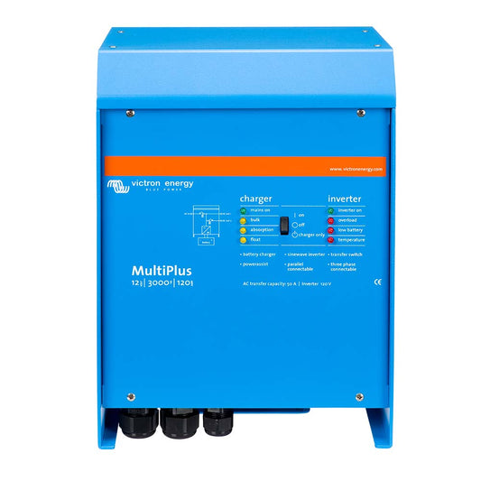 Victron MultiPlus Inverter/Charger 12 VDC - 3000VA - 120vAC w/120AMP Battery Charger - 50AMP Transfer Switch [PMP123021102]